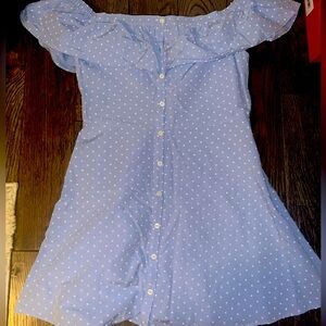 Blue polka dot dress